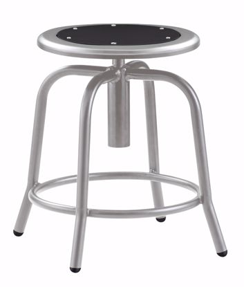 Picture of NPS® 18” - 24” Height Adjustable Swivel Stool, Black Seat and Grey Frame