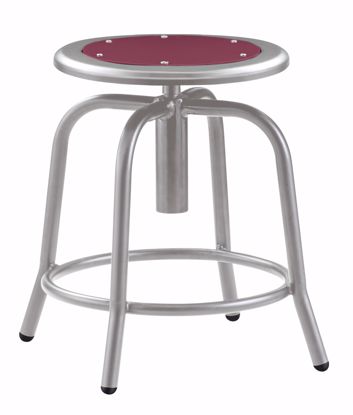 Picture of NPS® 18” - 24” Height Adjustable Swivel Stool, Burgundy Seat and Grey Frame