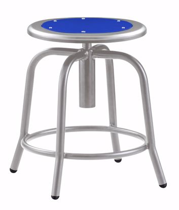 Picture of NPS® 18” - 24” Height Adjustable Swivel Stool, Persian Blue Seat and Grey Frame