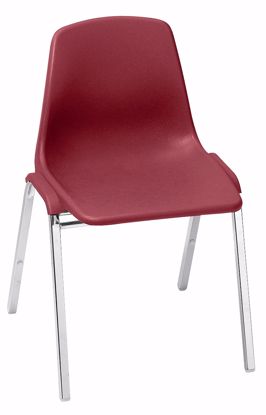 Picture of NPS® 8100 Series Poly Shell Stacking Chair, Burgundy