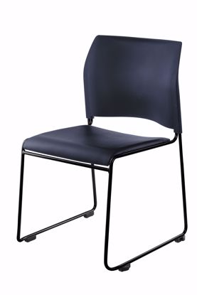 Picture of NPS® Cafetorium Plush Vinyl Stack Chair, Blue