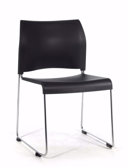 Picture of NPS® Cafetorium Plastic Stack Chair, Black