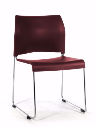 Picture of NPS® Cafetorium Plastic Stack Chair, Burgundy