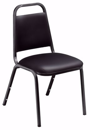 Picture of NPS® 9100 Series Vinyl Upholstered Stack Chair, Panther Black