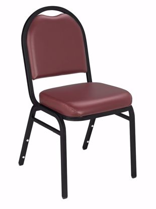 Picture of NPS® 9200 Series Premium Vinyl Upholstered Stack Chair, Pleasant Burgundy Seat/ Black Sandtex Frame