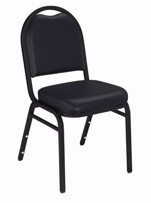 Picture of NPS® 9200 Series Premium Vinyl Upholstered Stack Chair, Panther Black Seat/ Black Sandtex Frame