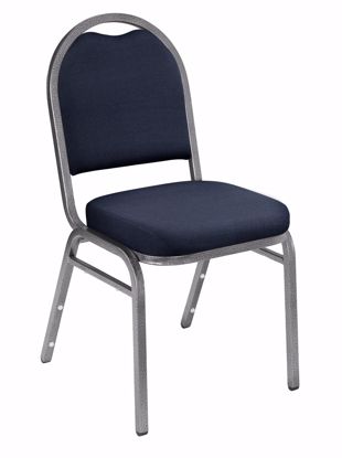 Picture of NPS® 9200 Series Premium Fabric Upholstered Stack Chair, Midnight Blue Seat/ Silvervein Frame