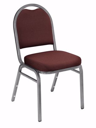 Picture of NPS® 9200 Series Premium Fabric Upholstered Stack Chair, Rich Maroon Seat/ Silvervein Frame