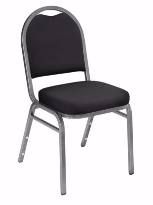 Picture of NPS® 9200 Series Premium Fabric Upholstered Stack Chair, Ebony Black Seat/ Silvervein Frame