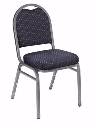 Picture of NPS® 9200 Series Premium Fabric Upholstered Stack Chair, Diamond Navy Seat/ Silvervein Frame