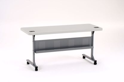 Picture of NPS® 24" x 60" Flip-N-Store Training Table, Charcoal Slate