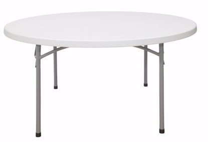 Picture of NPS® 60" Heavy Duty Round Folding Table, Speckled Grey
