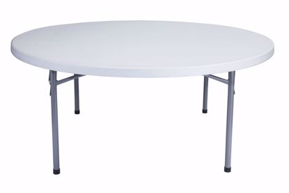 Picture of NPS® 71" Heavy Duty Round Folding Table, Speckled Grey