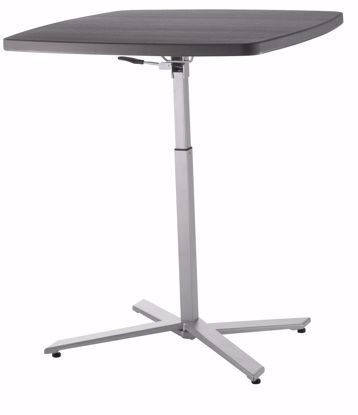 Picture of NPS® Café Time Adjustable-Height Table, Charcoal Slate Top & Silver Frame