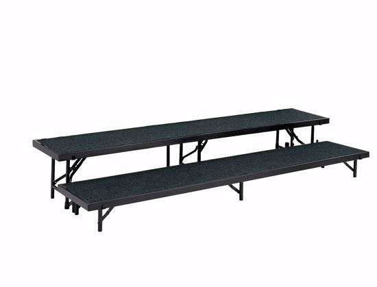 Picture of NPS® 2 Level Straight Standing Choral Riser, Grey Carpet (18"x96" Platform)