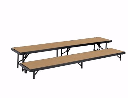 Picture of NPS® 2 Level Straight Standing Choral Riser, Hardboard Floor (18"x96" Platform)