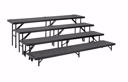 Picture of NPS® 4 Level Straight Standing Choral Riser, Grey Carpet  (18"x96" Platform)