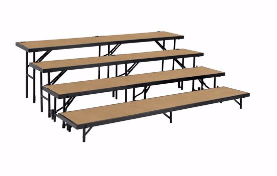 Picture of NPS® 4 Level Straight Standing Choral Riser, Hardboard Floor  (18"x96" Platform)