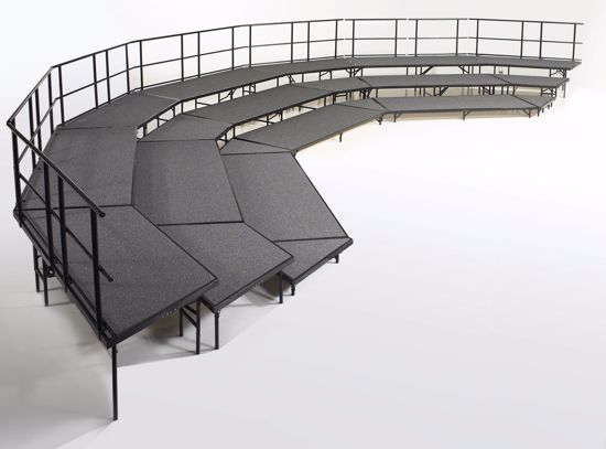 Picture of NPS® Seated Choral Riser Configuration, 3 Level, Blue Carpet