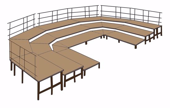 Picture of NPS® Seated Choral Riser Configuration, 3 Level, Hardboard Flooor