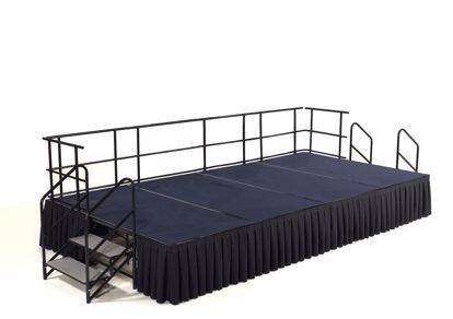 Picture of NPS®  8' x 12' Stage Package, 24" Height, Black Carpet, Box Pleat Black Skirting