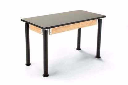 Picture of NPS® Height Adjustable Science Lab Table, 24" X 48", Chemical Resistant Top and Black Legs