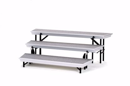 Picture of NPS® TransPort 3-Level Tapered Choral Riser, Grey Carpet