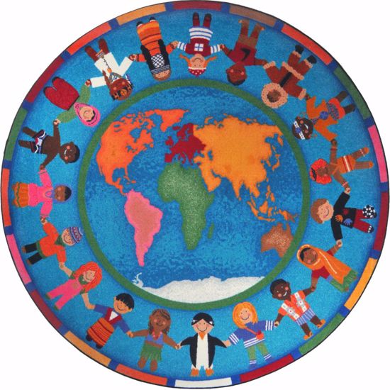 Picture of Hands Around the World - Multi Color - 7'7" Round