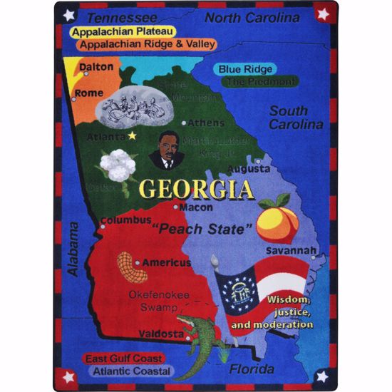 Picture of State the Facts - Georgia - Multi Color - 5'4" x 7'8"