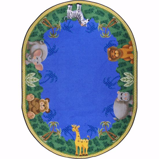 Picture of Jungle Friends - Multi Color - 3'10" x 5'4" Oval