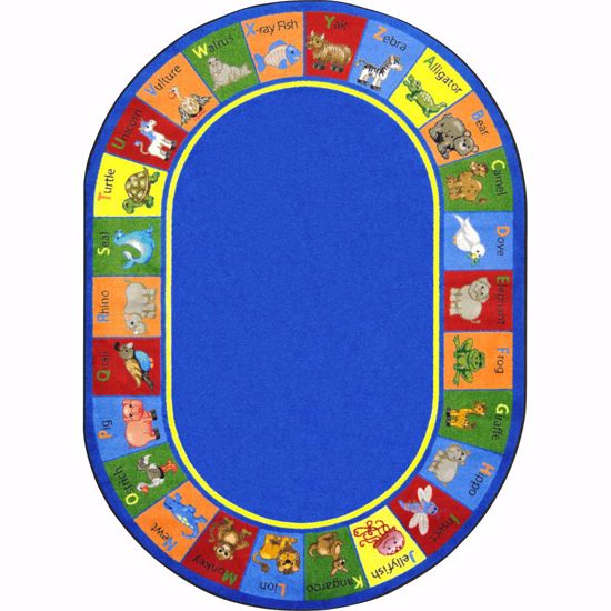 Picture of Animal Phonics - Multi  Color - 10'9" x 13'2" Oval