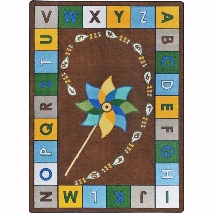 Picture of Alphabet Pinwheel - Earthtone - 5'4" x 7'8"