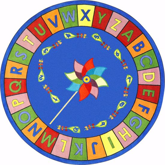 Picture of Alphabet Pinwheel - Multi  Color - 7'7" Round