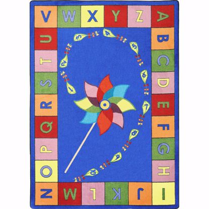 Picture of Alphabet Pinwheel - Multi  Color - 10'9" x 13'2" Oval