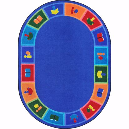 Picture of Library Blocks - Multi Color - 5'4" x 7'8" Oval