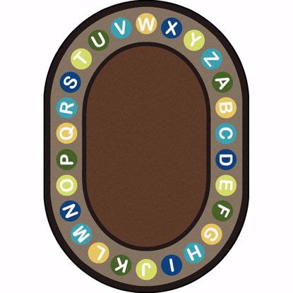 Picture of Alphabet Spots - Earthtone - 5'4" x 7'8" Oval