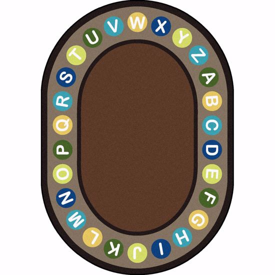 Picture of Alphabet Spots - Earthtone - 5'4" x 7'8" Oval