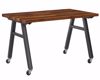 Picture of A-Frame Table, Mobile, Metal Frame, Frame Color-Orange , 30in High  x 48in Wide x 36in Deep, 1.25 PLam Top, Black