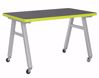 Picture of A-Frame Table, Mobile, Metal Frame, Frame Color-Orange , 30in High  x 48in Wide x 36in Deep, 0.75 Phenolic Top