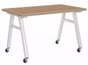 Picture of A-Frame Table, Mobile, Metal Frame, Frame Color-White , 30in High  x 48in Wide x 36in Deep, 1.25 PLam Top, Black