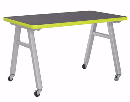 Picture of A-Frame Table, Mobile, Metal Frame, Frame Color-Silver , 36in High  x 48in Wide x 42in Deep, 0.75 Phenolic Top