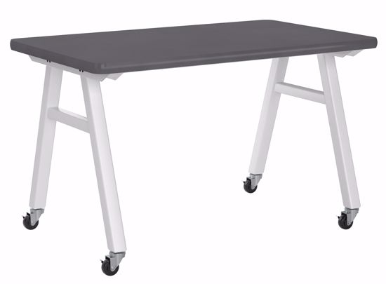 Picture of A-Frame Table, Mobile, Metal Frame, Frame Color-White , 36in High  x 48in Wide x 48in Deep, 1.00 Epoxy Top