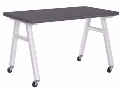 Picture of A-Frame Table, Mobile, Metal Frame, Frame Color-Black , 36in High  x 60in Wide x 36in Deep, 1.25 PLam Top, Black