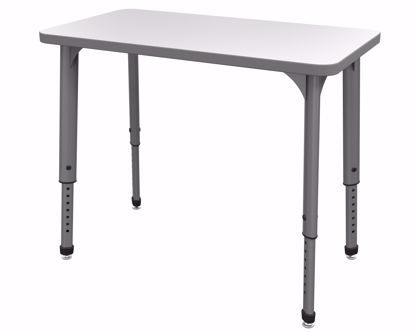Picture of Apex Desk 20" x 36" Rectangle Markerboard-White / Gray Edge / Gray Leg