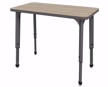 Picture of Apex Desk 20" x 36" Rectangle Weathered Teak / Gray Edge / Gray Leg