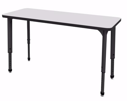 Picture of Apex Desk 20" x 54" Rectangle Markerboard-White / Black Edge / Black Leg
