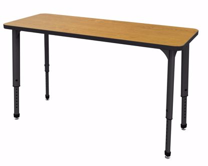 Picture of Apex Desk 20" x 54" Rectangle Solar Oak / Black Edge / Black Leg