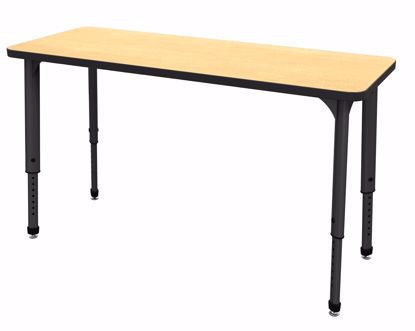 Picture of Apex Desk 20" x 54" Rectangle Fusion Maple / Black Edge / Black Leg