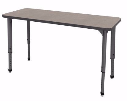 Picture of Apex Desk 20" x 54" Rectangle Pewter Mesh / Gray Edge / Gray Leg