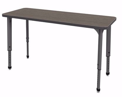 Picture of Apex Desk 20" x 54" Rectangle Boardwalk Oak / Gray Edge / Gray Leg